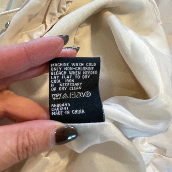 Blanc Noir Ruffle Trench Jacket Womens M Cream Coquette Avant-Garde Belted Coat - Picture 8 of 11